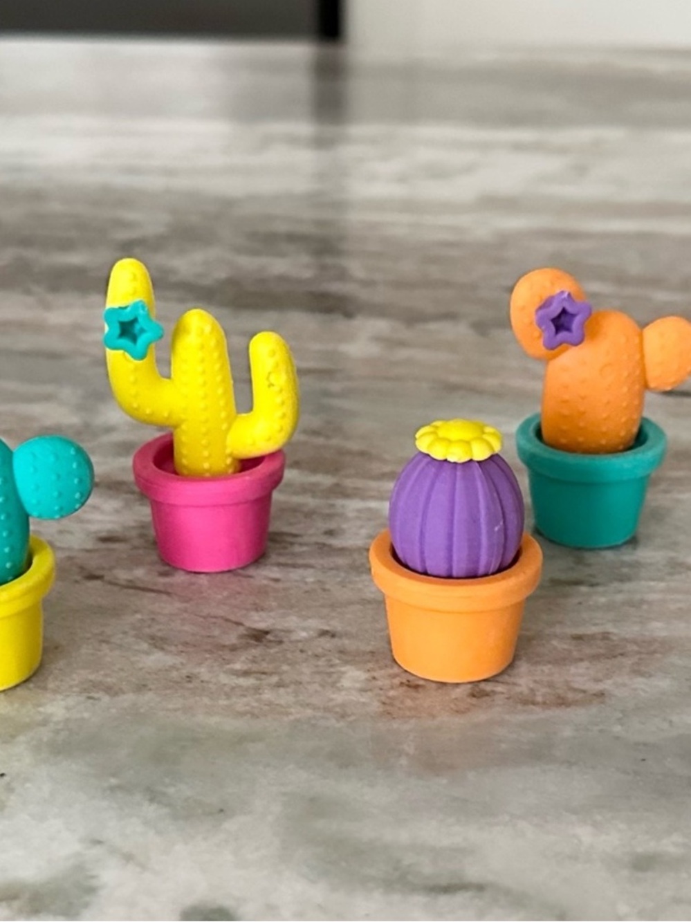 Cactus Eraser Set of 4  - Desk Accessories / Home Office / School Supplies